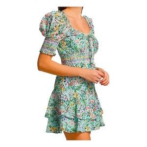 Alice + Olivia Eyelet Floral Mini Dress